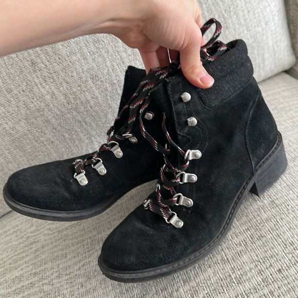 SAM EDELMAN Darrah Suede Wool Lace Up Combat Boots - Picture 5 of 5